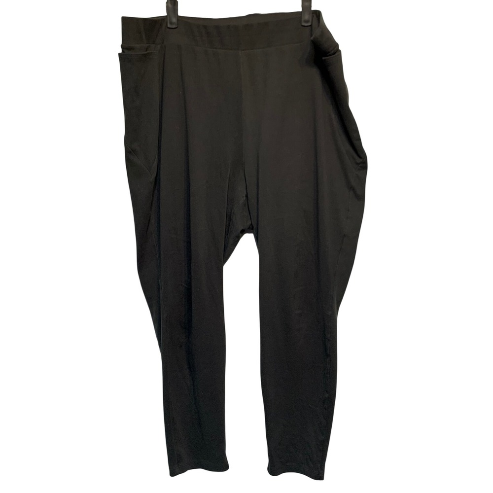 Torrid Leggings Size 3 Black Side Pockets Elastic Waist Stretchy Knit Athleisure